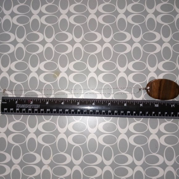 Oval Tiger's Eye & Jasper Silver Necklace - Picture 10 of 10